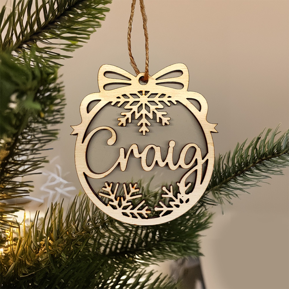 Personalised Christmas Baubles With Bow